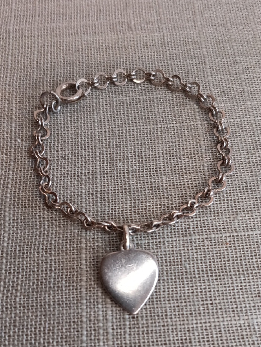 Silver Tone Heart Charm Bracelet Vintage Germany